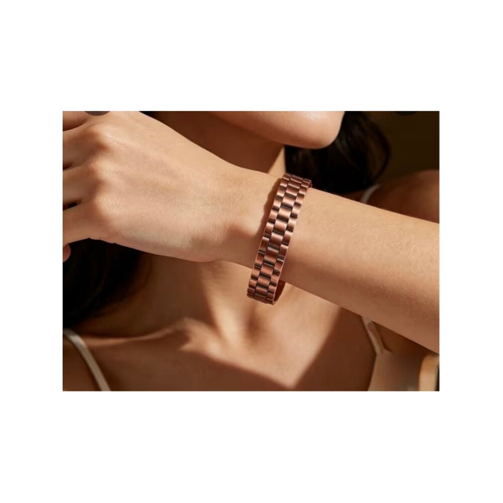 Fashion Magnetic Copper Bracelet One Size Bronze Silver